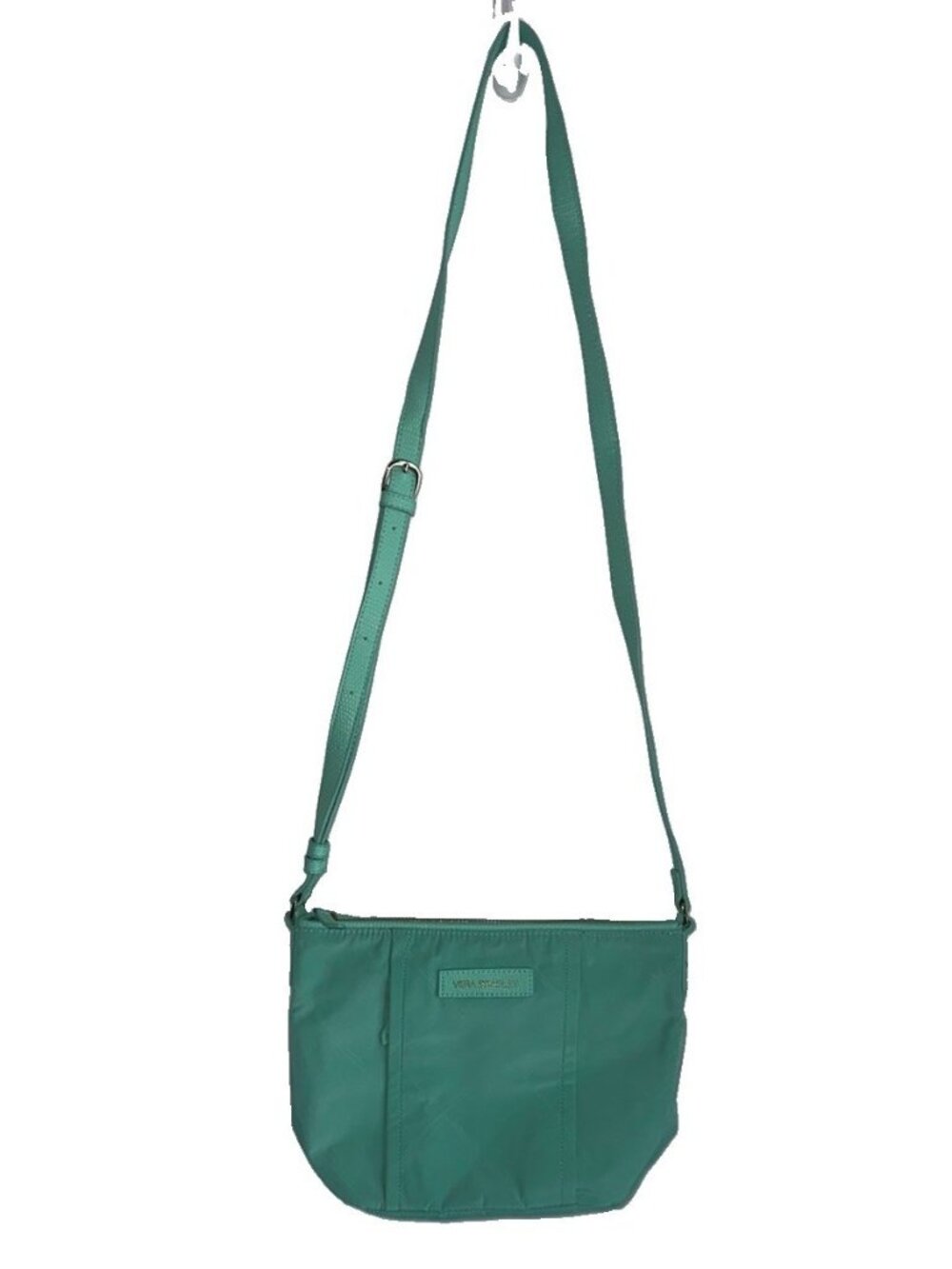 Vera Bradley Preppy Poly Mint Green Crossbody Bag Adjustable Strap Gold Accent